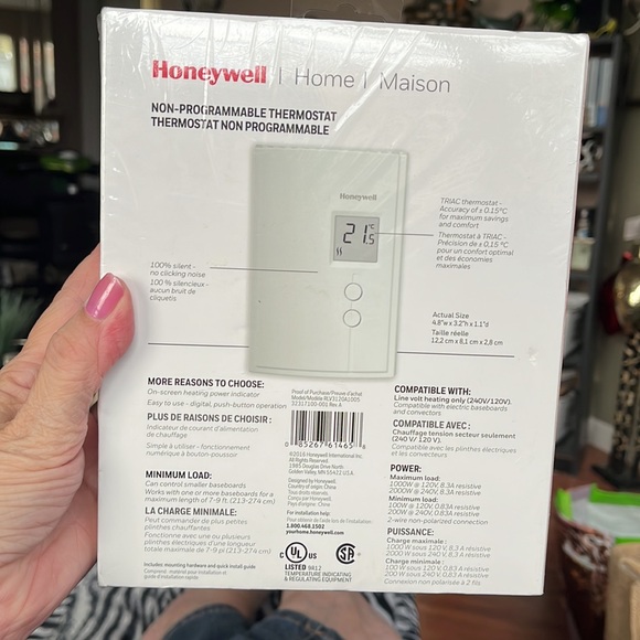 Honeywell RV3120A Non-Programmable Electric Heat Thermostat. Brand New In Box! - Picture 2 of 4